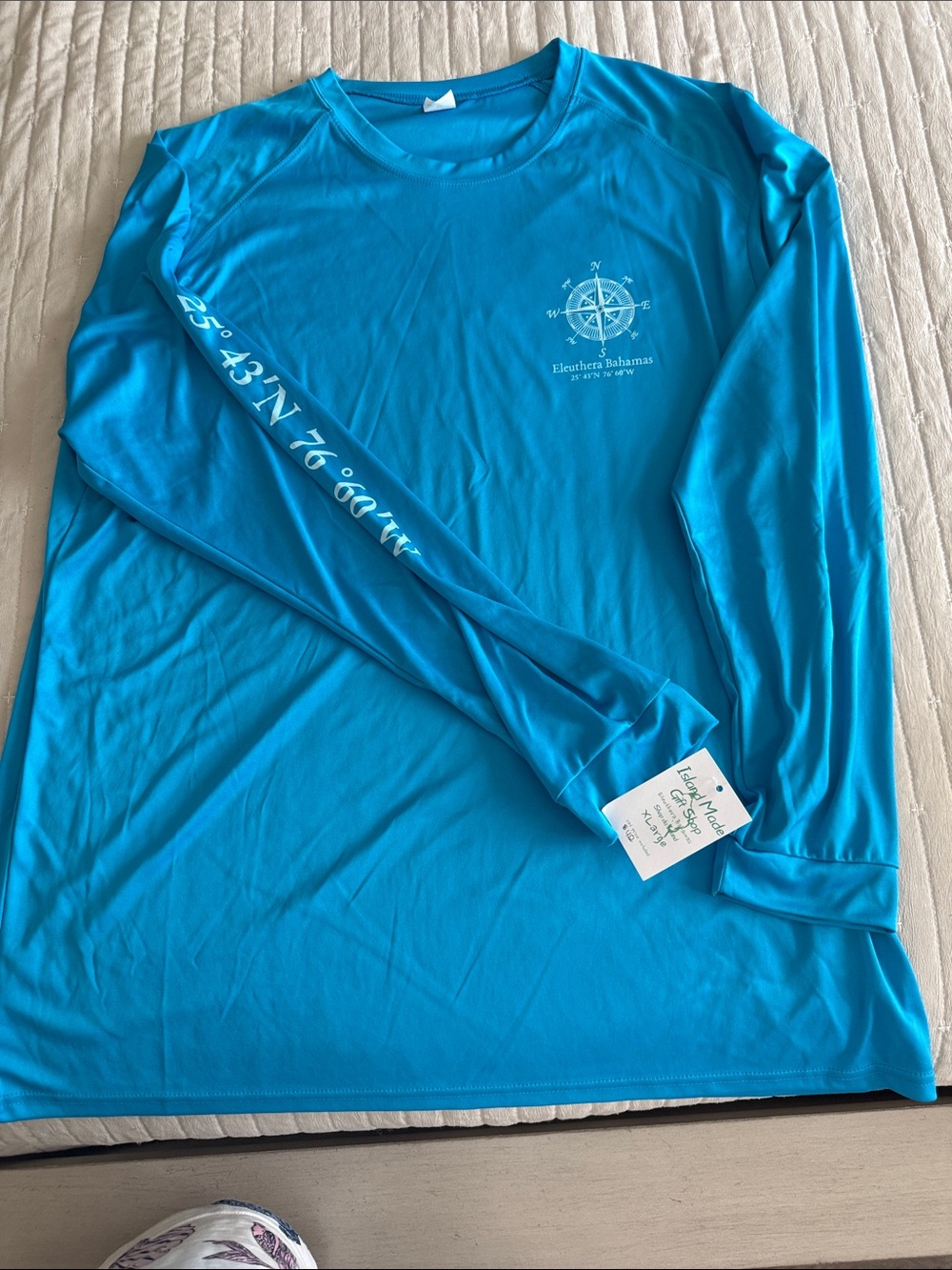 PARAGON Men’s Long-Sleeve Swim Tee — Bright Turquoise